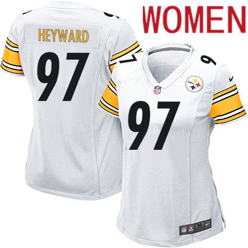 Cheap Women Pittsburgh Steelers 97 Cameron Heyward Nike White Game NFL Jersey